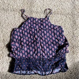 Floral tank top with hearts